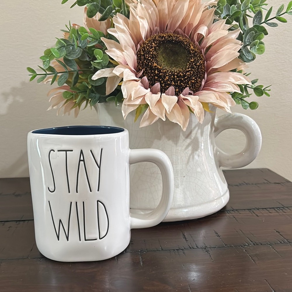 Rae Dunn White and Black 'Stay Wild' Mug